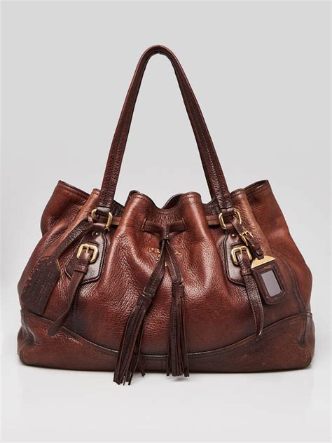 Prada Cervo Antik Leather Shoulder Bag on SALE .